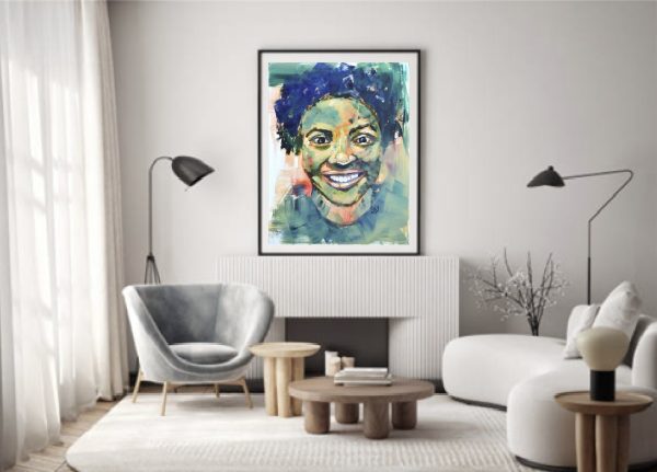 Portrail in Acrylic 42 x 56 cm - Image 2