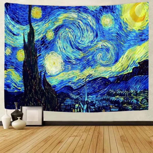 Van Gogh oil painting tapestry home art decoration large wall hanging starry
