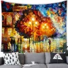 Oil Painting Landscape Tapestry Wall Hanging Oil Painting Art Decor Tapestry Home Room Bedroom Decoration Background Wall Decor