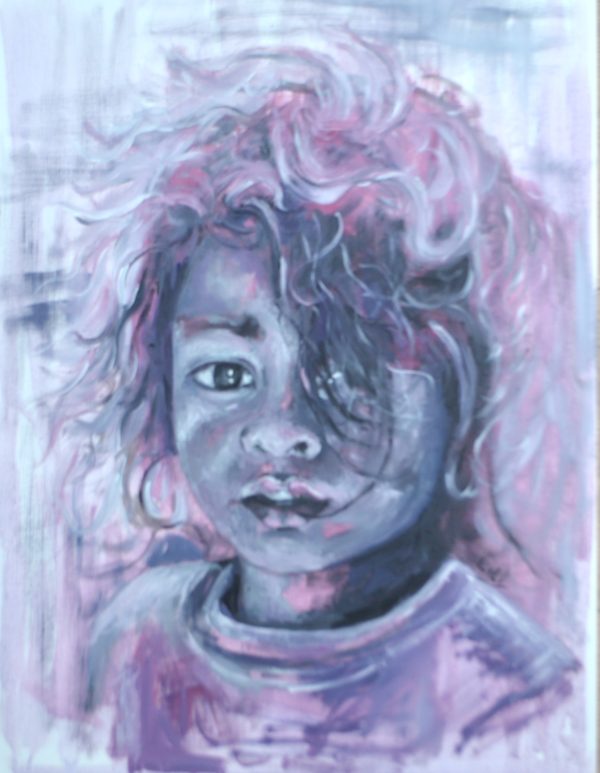 Girl Face. Acrylic 41 x 51 cm