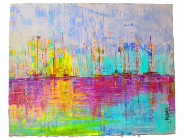 Veleros. Acrylic Painting 80 x 126 cm - Image 3